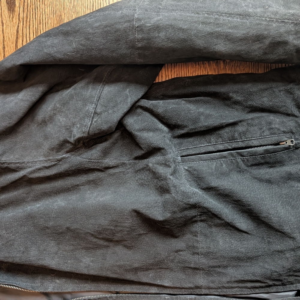 basic editions black suede bomber jacket size 2X - image 3